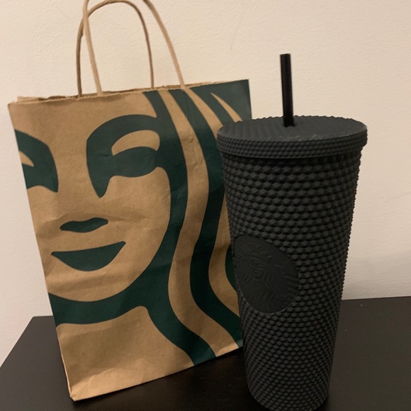 2021 Starbucks Matte Black Tumbler 24 studded Cup - Picture 2 of 3